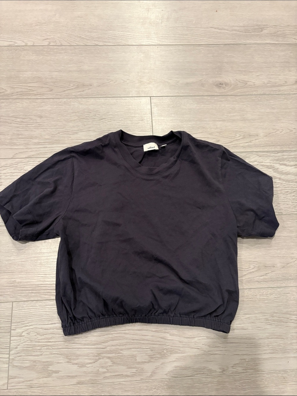 Wilfred Navy Cropped Short-Sleeve Tee